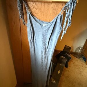 100% Linen tie shoulder dress